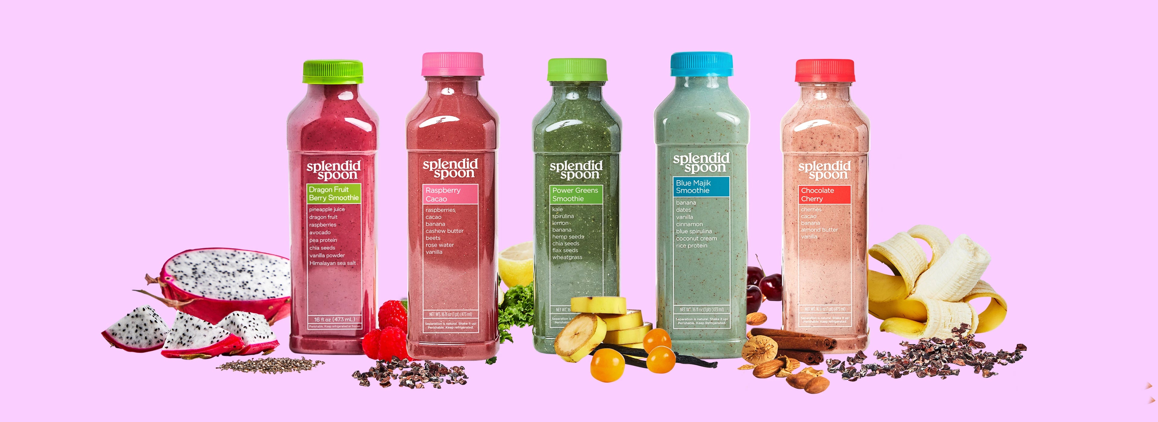 Smoothies in a line
